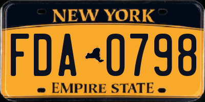 NY license plate FDA0798