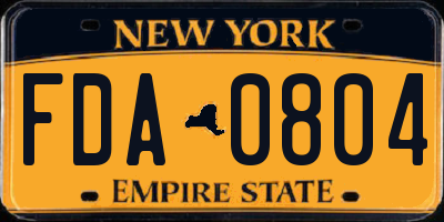 NY license plate FDA0804