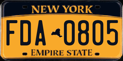 NY license plate FDA0805