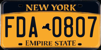 NY license plate FDA0807