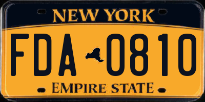 NY license plate FDA0810
