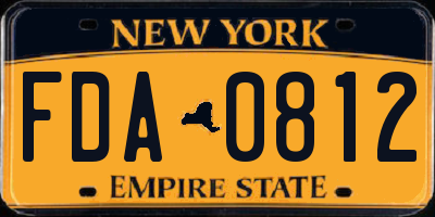 NY license plate FDA0812