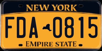 NY license plate FDA0815