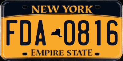 NY license plate FDA0816