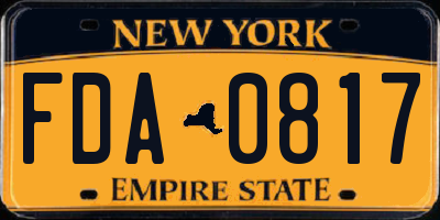NY license plate FDA0817