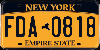 NY license plate FDA0818