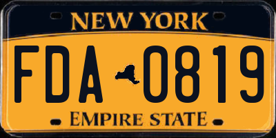 NY license plate FDA0819