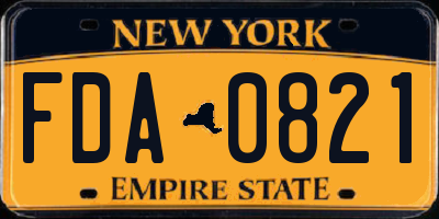 NY license plate FDA0821
