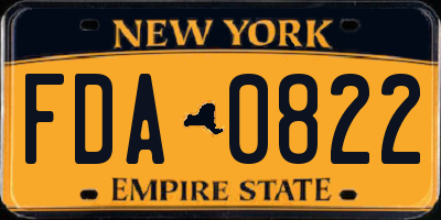 NY license plate FDA0822