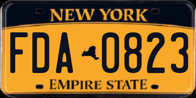 NY license plate FDA0823