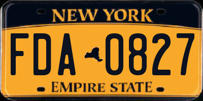 NY license plate FDA0827
