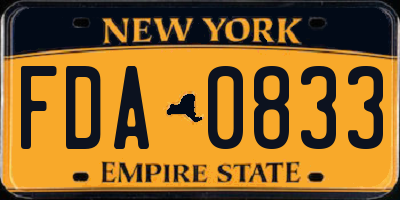 NY license plate FDA0833