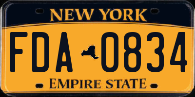 NY license plate FDA0834