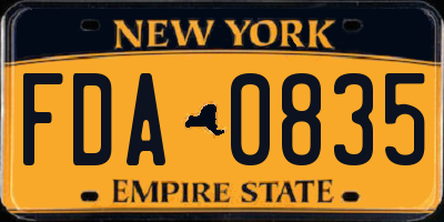 NY license plate FDA0835