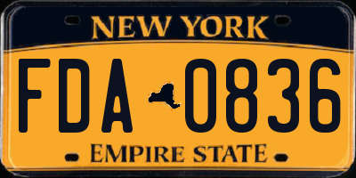 NY license plate FDA0836