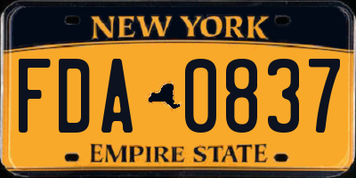 NY license plate FDA0837