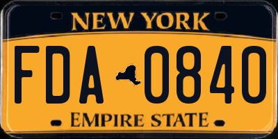 NY license plate FDA0840