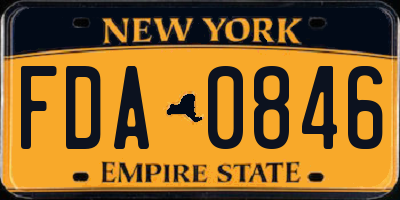 NY license plate FDA0846
