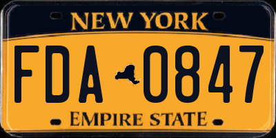 NY license plate FDA0847