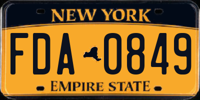 NY license plate FDA0849