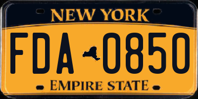 NY license plate FDA0850