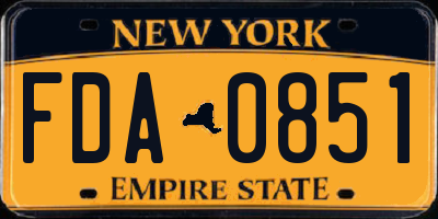 NY license plate FDA0851
