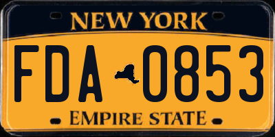 NY license plate FDA0853
