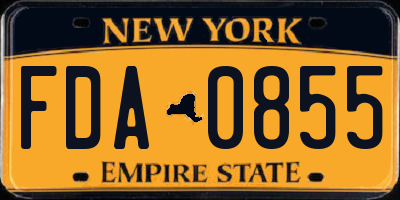 NY license plate FDA0855