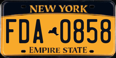 NY license plate FDA0858