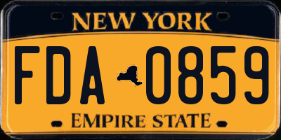 NY license plate FDA0859