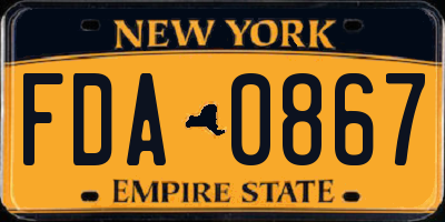 NY license plate FDA0867