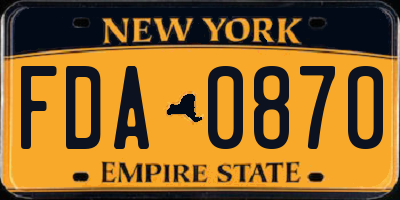 NY license plate FDA0870