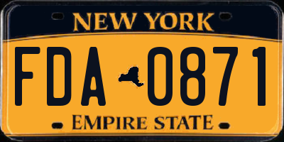 NY license plate FDA0871