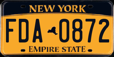 NY license plate FDA0872