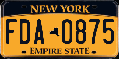 NY license plate FDA0875