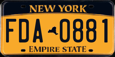 NY license plate FDA0881