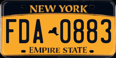 NY license plate FDA0883