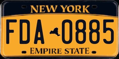 NY license plate FDA0885