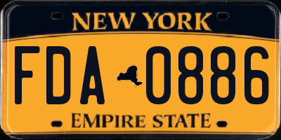 NY license plate FDA0886