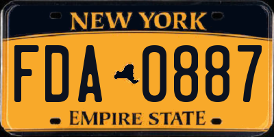 NY license plate FDA0887