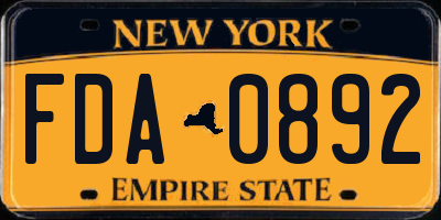 NY license plate FDA0892
