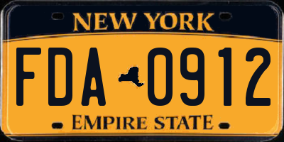 NY license plate FDA0912