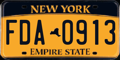 NY license plate FDA0913