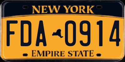 NY license plate FDA0914