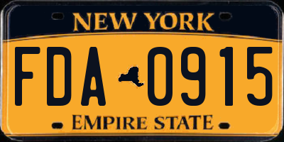 NY license plate FDA0915