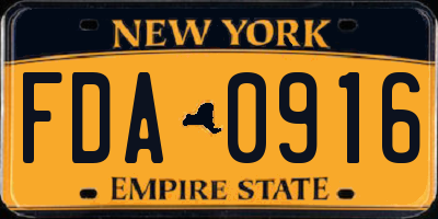 NY license plate FDA0916