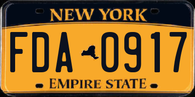 NY license plate FDA0917