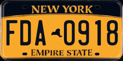 NY license plate FDA0918