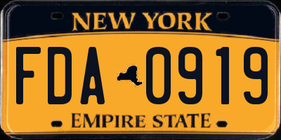 NY license plate FDA0919