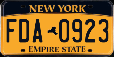 NY license plate FDA0923